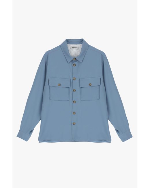 Chemise avec poches plaquées, rabat et bouton Imperial pour homme en coloris Blue