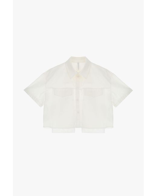Camicia Cropped Con Tasche E Inserti A Contrasto di Imperial in White
