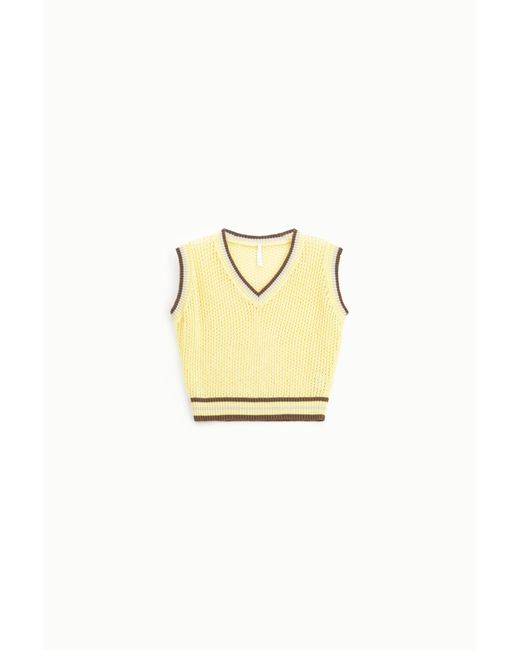Maglione Smanicato Con Scollo A V di Imperial in Metallic