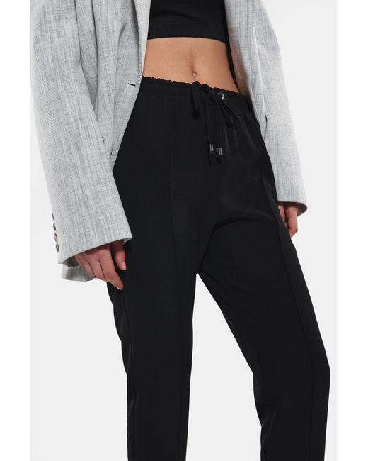 Pantaloni Slim-Fit Cropped Con Coulisse E Cucitura Dettaglio di Imperial in Black