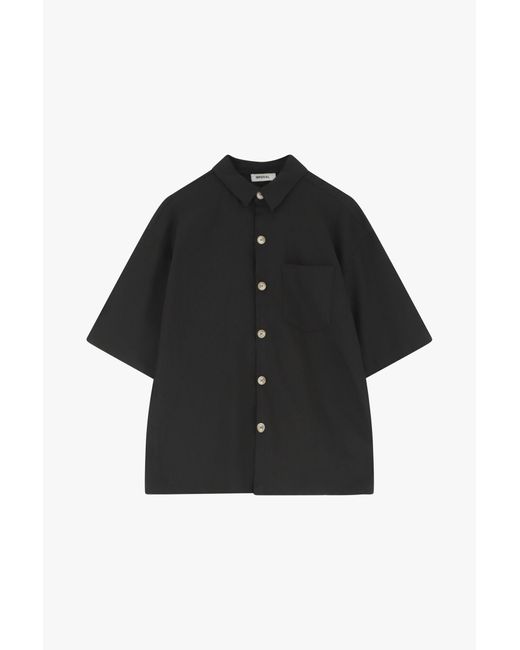 Camicia A Maniche Corte Con Tasca di Imperial in Black da Uomo