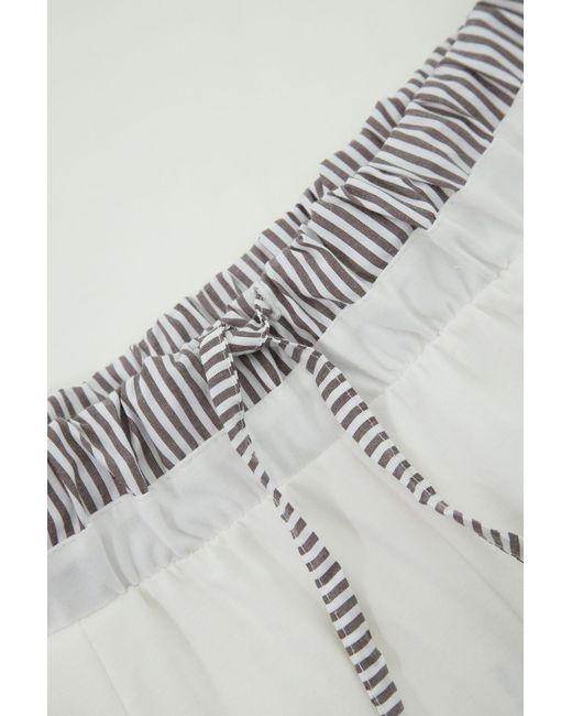 Pantalon de jogging avec cordon coulissant et ourlet supérieur à motif rayé Imperial en coloris White