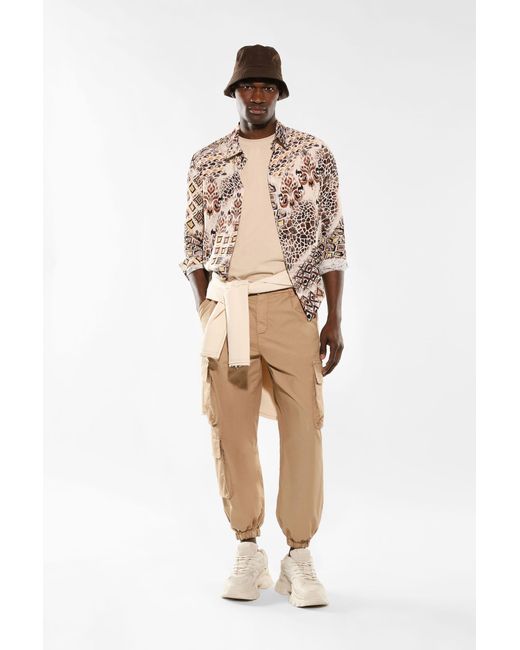 Pantalon cargo uni avec poches verticales et pinces Imperial pour homme en coloris Natural