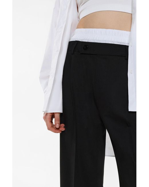 Pantaloni Culotte Con Orlo Superiore A Contrasto E Pinces di Imperial in Black