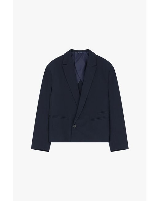 Blazer De Color Liso Con Cierre Imperial de hombre de color Blue