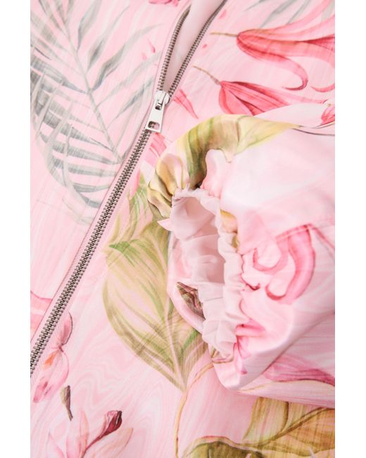 Giubbotto Fantasia Floreale Con Zip E Tasche A Filetto di Imperial in Pink
