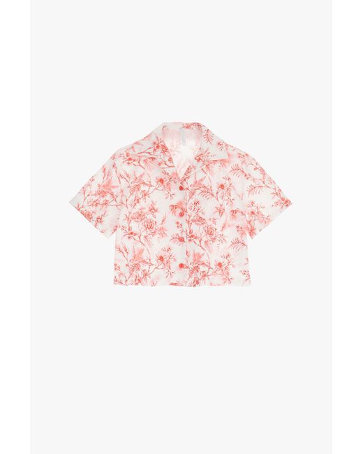 Camicia Cropped Fantasia Floreale di Imperial in Pink