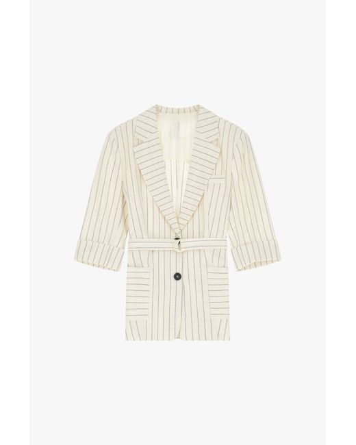 Blazer A Righe Con Chiusura Monopetto di Imperial in White