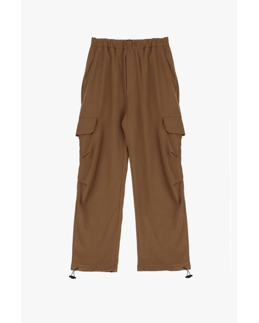 Pantaloni cargo con vita alta elasticizzata e coulisse di Imperial in Brown da Uomo