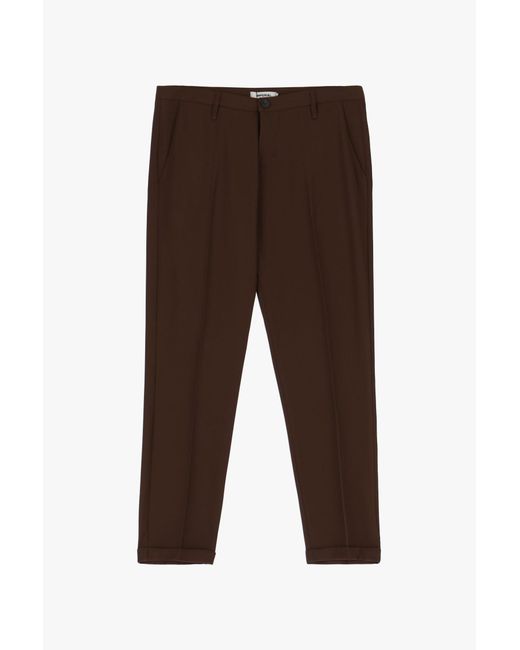 Pantaloni Slim-Fit Monocolour Con Piega Stirata E Pinces di Imperial in Brown da Uomo