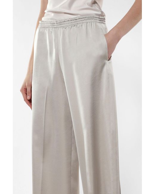 Pantaloni Straight Con Tasche Verticali E Piega Stirata di Imperial in White
