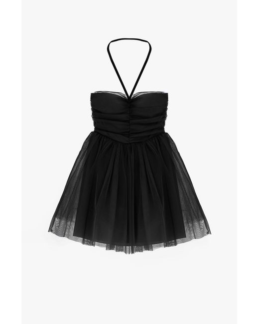 Mini-robe en tulle avec fermeture au cou Imperial en coloris Black
