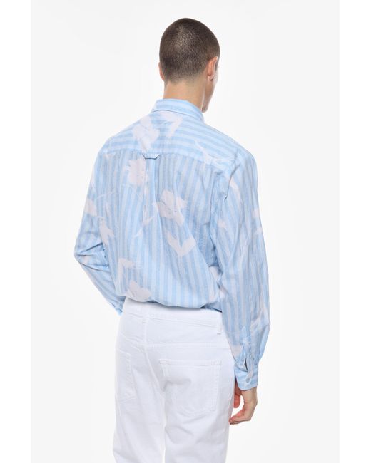 Camicia Con Motivo A Righe di Imperial in Blue da Uomo