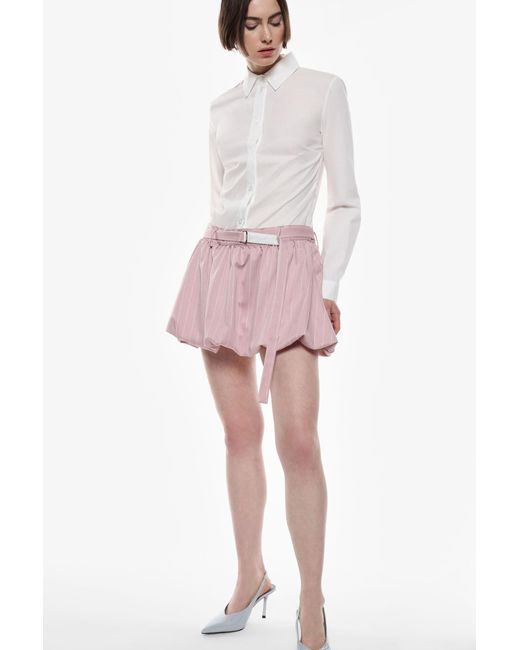 Miniabito A Righe Con Colletto Classico di Imperial in Pink