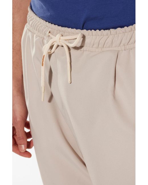 Pantaloni Straight Monocolour Con Coulisse E Pinces di Imperial in White da Uomo