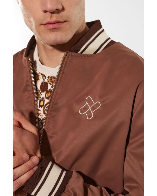 Veste unie zippée avec ourlets élastiques et imprimé Imperial pour homme en coloris Brown