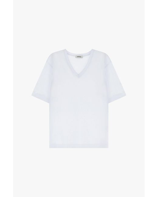 Camiseta Con Cuello En V Imperial de hombre de color White