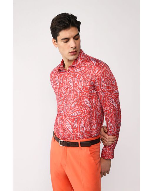Camicia fantasia astratta con colletto classico da Uomo di Imperial in  Rosso | Lyst