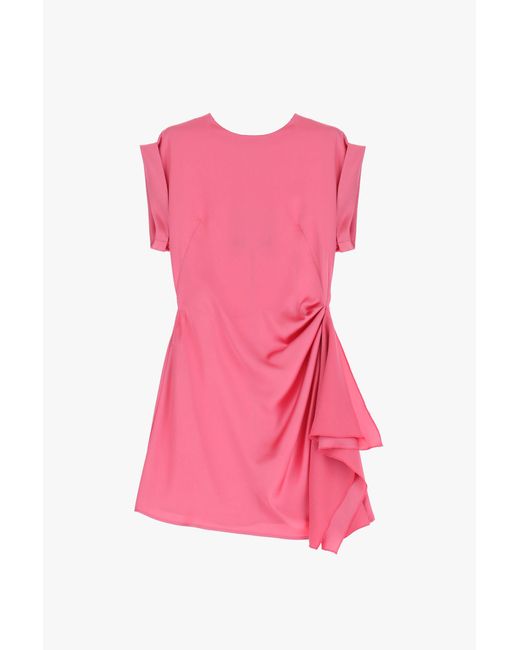 Mini-robe à fronces et mancherons Imperial en coloris Pink