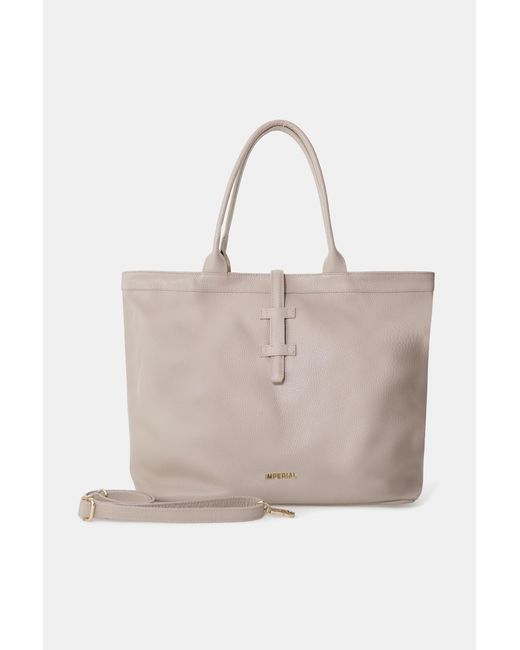 Borsa Tote Con Manici E Tracolla Rimovibile di Imperial in Natural