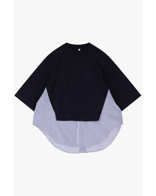 Sudadera Oversize Con Rayas Imperial de color Blue