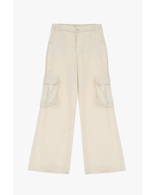 Pantalon cargo uni avec poches verticales et latérales Imperial en coloris White