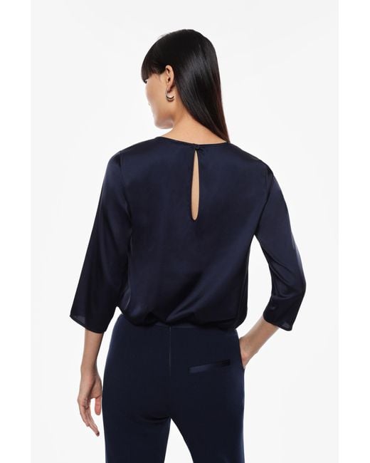 Blusa Scollo Rotondo Maniche 3/4 di Imperial in Blue