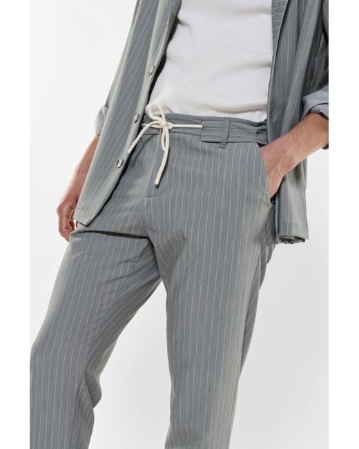 Pantaloni Slim-Fit Fantasia Gessata Con Coulisse di Imperial in Gray da Uomo