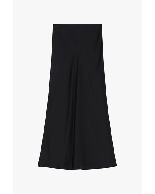 Falda Larga Corte Fluido Imperial de color Black