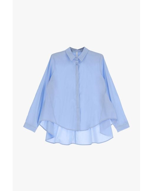 Camicia Oversize Asimmetrica Con Colletto Classico di Imperial in Blue