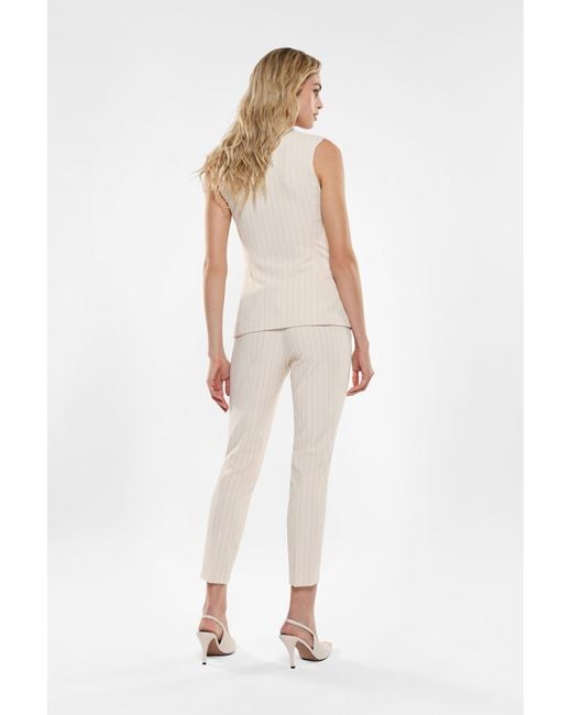 Pantalon 7/8 skinny à fines rayures et poches verticales Imperial en coloris White