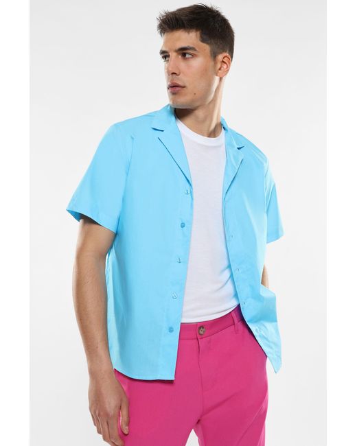 Chemise pur coton à manches courtes Imperial pour homme en coloris Blue