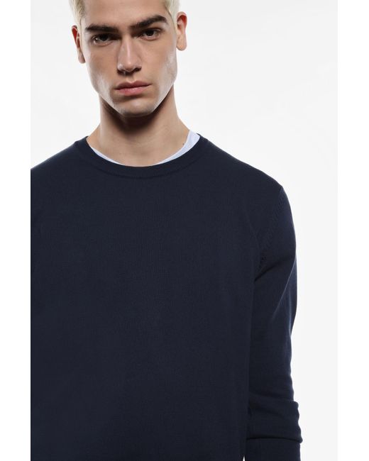 Pull col rond uni Imperial pour homme en coloris Blue