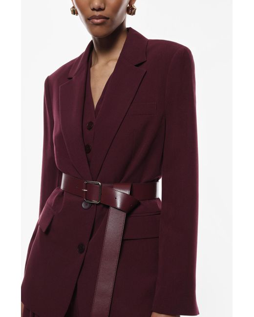 Blazer Con Cinturón Ajustable Imperial de color Red