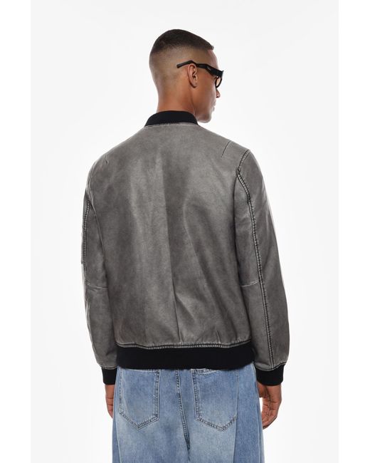 Chaqueta Bomber De Cuero Sintético Con Cremallera Imperial de hombre de color Blue
