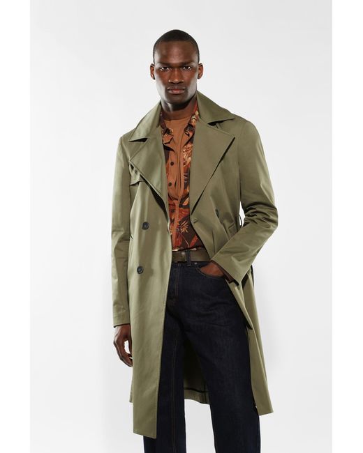 Manteau long uni avec double boutonnage et ceinture à nouer Imperial pour homme en coloris Green