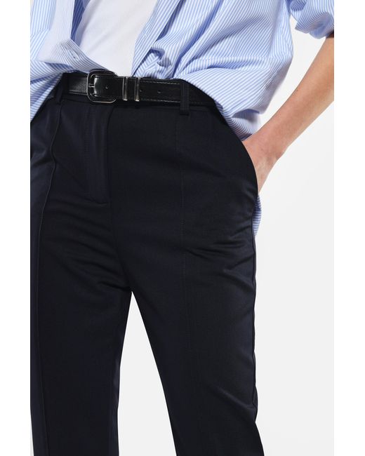 Pantaloni Slim-Fit Monocolour Con Piega Stirata di Imperial in Blue