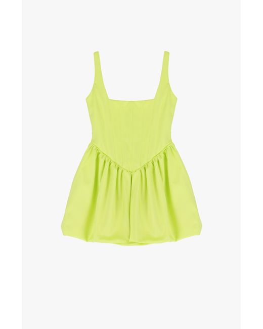 Vestido Corto Con Falda Globo Imperial de color Yellow