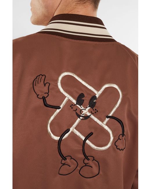 Veste unie zippée avec ourlets élastiques et imprimé Imperial pour homme en coloris Brown