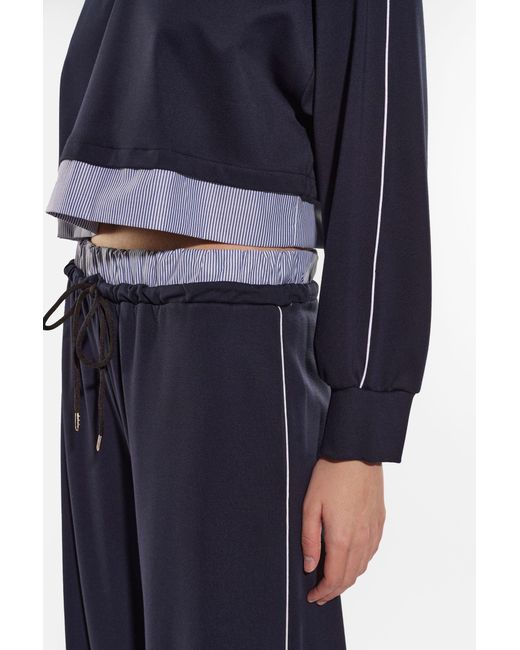 Pantalon de jogging uni avec ourlet supérieur rayé et cordon coulissant Imperial en coloris Blue