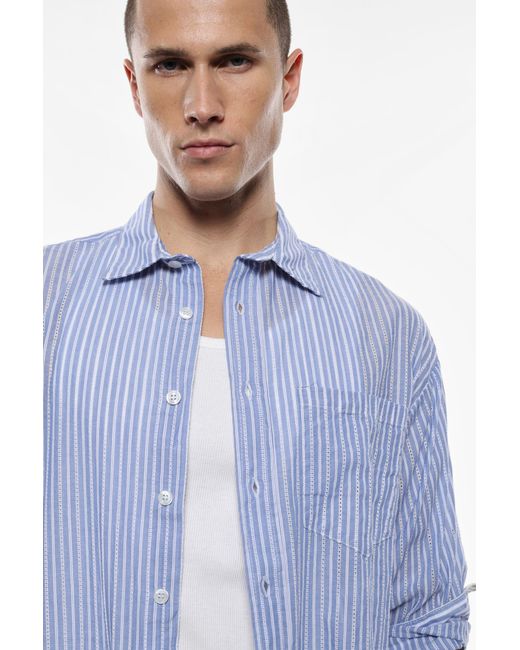 Camicia A Righe Collo Classico di Imperial in Blue da Uomo