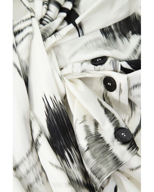 Robe mi-longue à motif imprimé et nœud fantaisie Imperial en coloris White