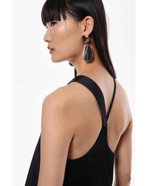 Top Banda Con Cuello Halter Imperial de color Blue