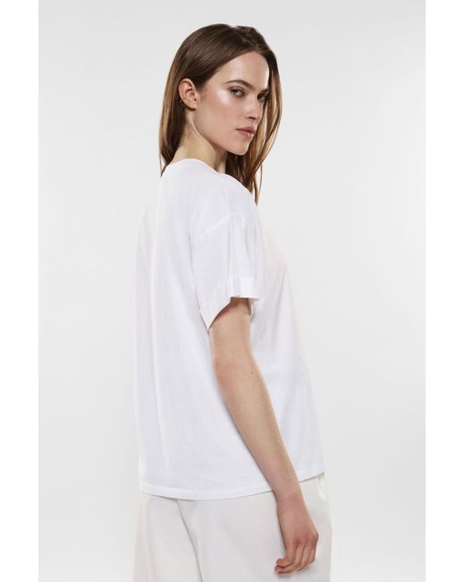 T-shirt pur coton à motif imprimé et strass Imperial en coloris White