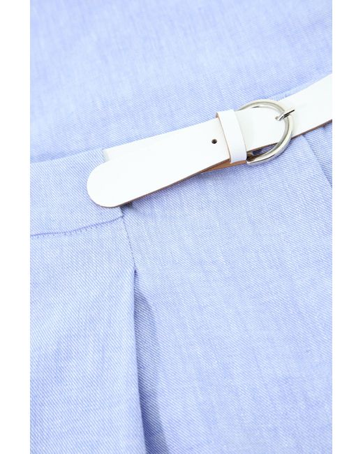 Pantalon droit à pinces et ceinture en contraste Imperial en coloris Blue