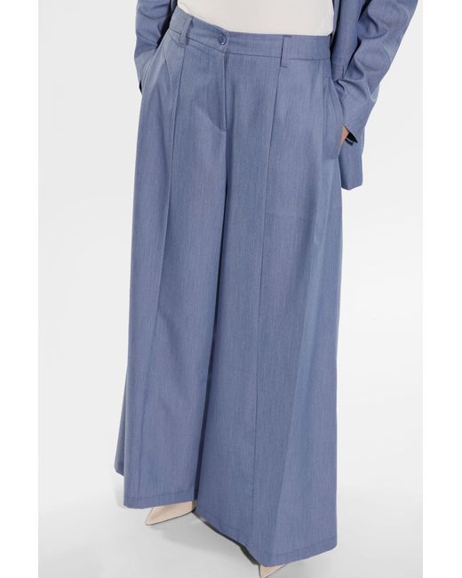 Pantaloni Culotte Fantasia Mélange Con Pinces di Imperial in Blue
