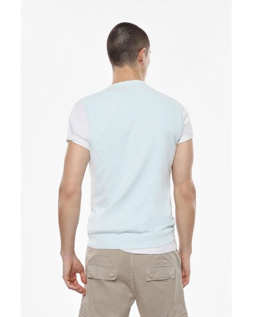 Suéter Sin Mangas Cuello Redondo Imperial de hombre de color White