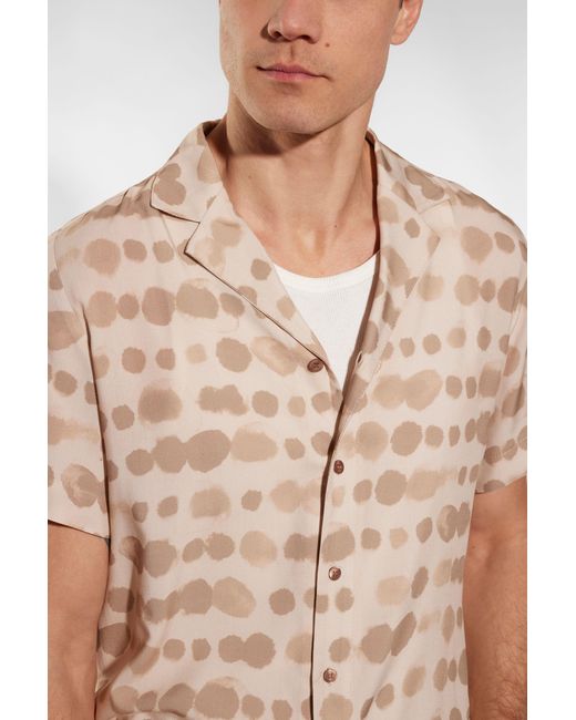 Camicia Fantasia Geometrica Con Rever Classici di Imperial in Natural da Uomo
