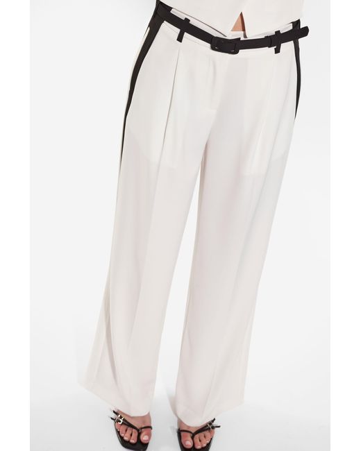 Pantalon palazzo bicolore à plis marqués Imperial en coloris White