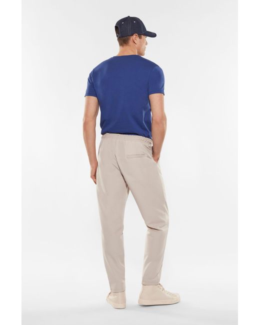 Pantaloni Straight Monocolour Con Coulisse E Pinces di Imperial in White da Uomo
